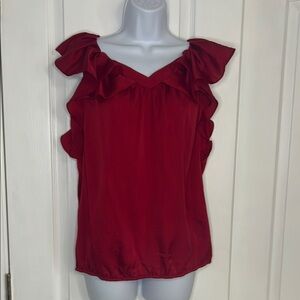 Elegant Red Ruffle Top